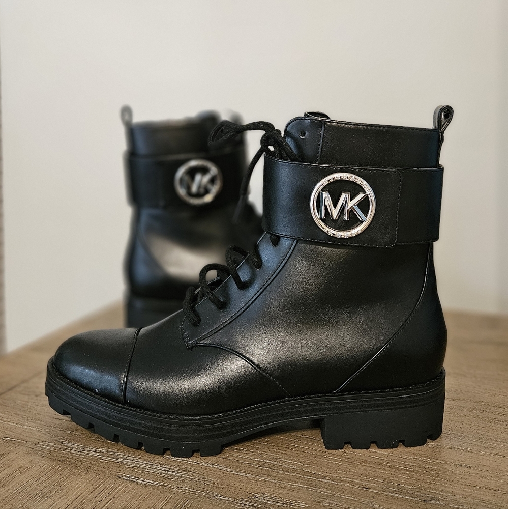 Michael Kors Black Lace-Up Ankle Boots